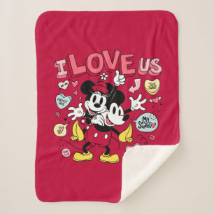 Couverture Sherpa Souris Mickey et Minnie   Je nous aime