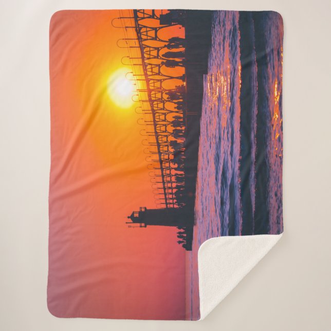 Couverture Sherpa South Haven, MI Phare Sherpa Blanket  (Devant)