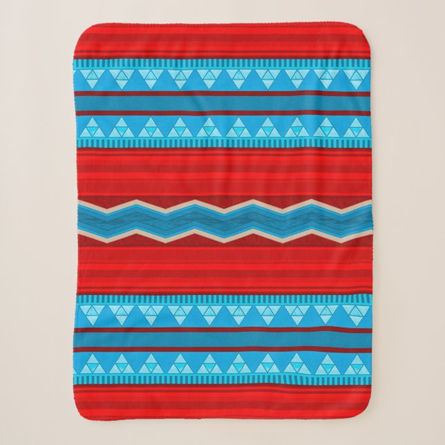 Couverture Sherpa Southwest River Canyon Rouge et Turquoise (Devant)