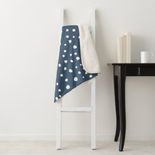 Couverture Sherpa Spots Dalmatiens Bleus Marine, Points Dalmatiens, 