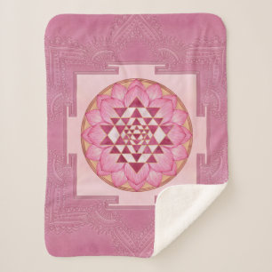 Couverture Sherpa Sri Yantra / Sri Chakra au lotus