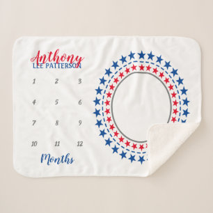 Couverture Sherpa Star Wreath Baby Milestone Photo Sherpa Blanket