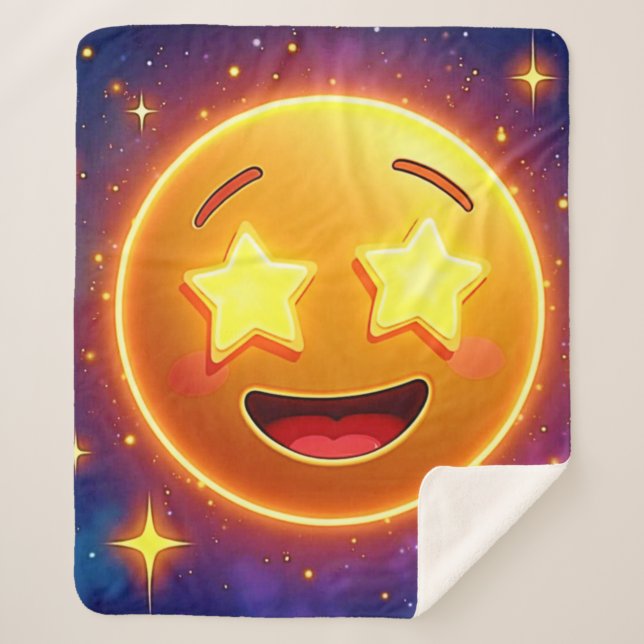 Couverture Sherpa Starry Eyed Emoji Joy (Devant)