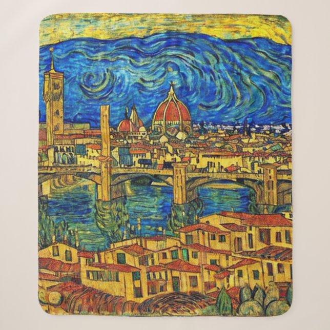 Couverture Sherpa Starry Starry Night Florence Italie (Devant)