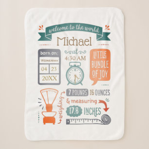 Couverture Sherpa Statistiques Bébé Faire-part de naissance Tan Tu