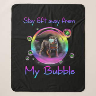 Couverture Sherpa Stay 6ft Away From My Bubble Rottweiler