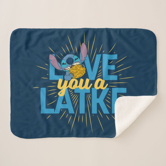 Couverture Sherpa Stitch | Love You a Latke (Devant (Horizontal))