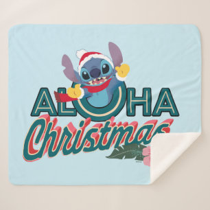 Couverture Sherpa Stitch  Noël d'Aloha