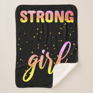 Couverture Sherpa Strong Girl Pastel Star