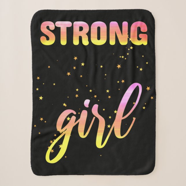 Couverture Sherpa Strong Girl Pastel Star (Devant)