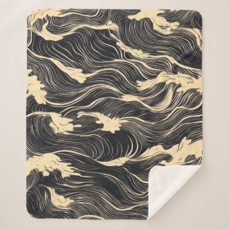 Couverture Sherpa Style côtier Motif vague