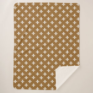 Couverture Sherpa Sucre brun Southern Cottage Fleur de Lys