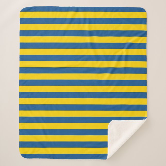 Couverture Sherpa Suède Ukraine drapeau rayures lignes motif bleu ja (Devant)