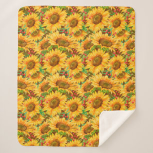 Couverture Sherpa Sunflowers Summery Sherpa Blanket