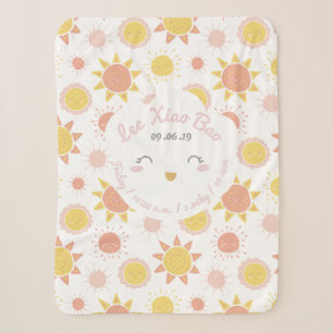 Couverture Sherpa Sunny Smiles Bébé Fille Naissance Statistiques Kee