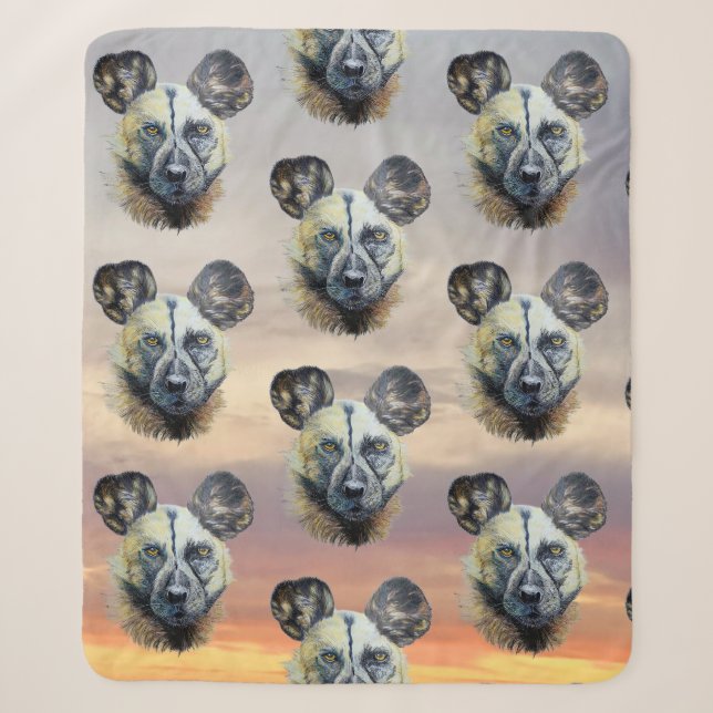 Couverture Sherpa Sunrise Africain Wild Dog en voie de disparition A (Devant)