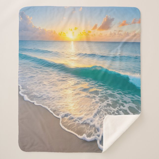 Couverture Sherpa Sunset plage (Devant)