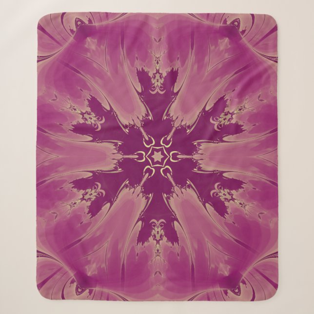 Couverture Sherpa Superbes teintes violettes de fleurs exotiques (Devant)