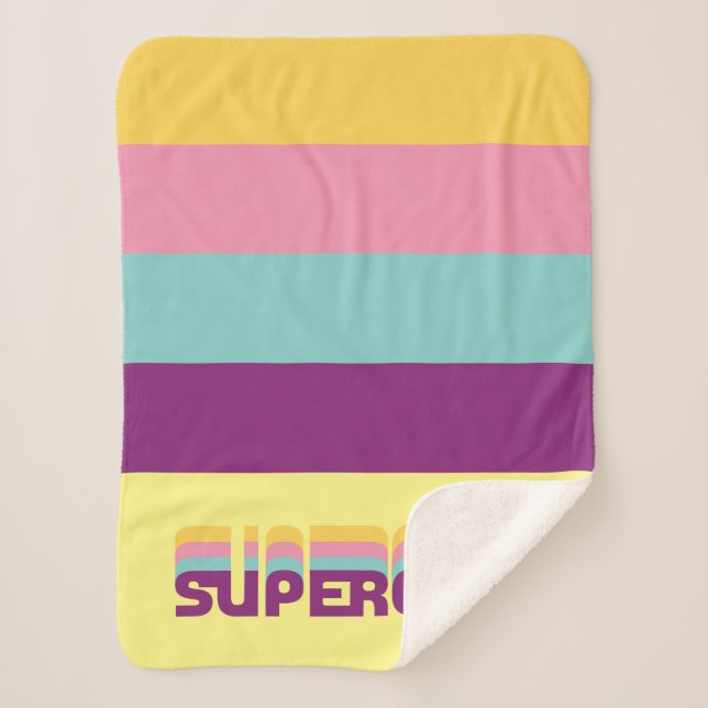 Couverture Sherpa Supergirl Retro Colorshift Graphic (Devant)