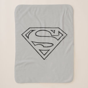 Couverture Sherpa Superman S-Shield   Logo Simple Black Outline