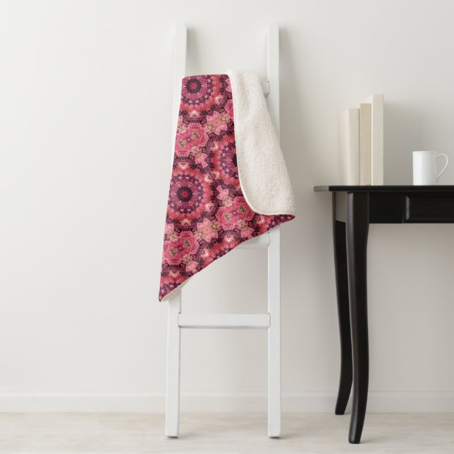 Couverture Sherpa Surface inclinée rose (En situation)