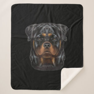 Couverture Sherpa Sweat - shirt à capuche Zip Face Chien Rottweiler