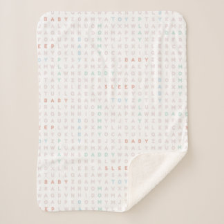 Couverture Sherpa Sweet Baby Alphabet ABCs Pastel Colors Pink