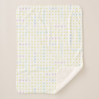 Couverture Sherpa Sweet Baby Alphabet ABCs Traditional Colors