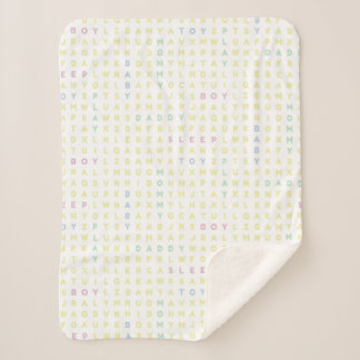 Couverture Sherpa Sweet Baby Boy Alphabet ABCs Traditional Colors