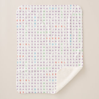 Couverture Sherpa Sweet Baby Girl Alphabet ABCs Rich Warm Colors