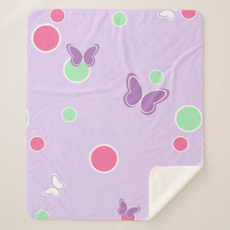 Couverture Sherpa sweet butterflies and polka dots