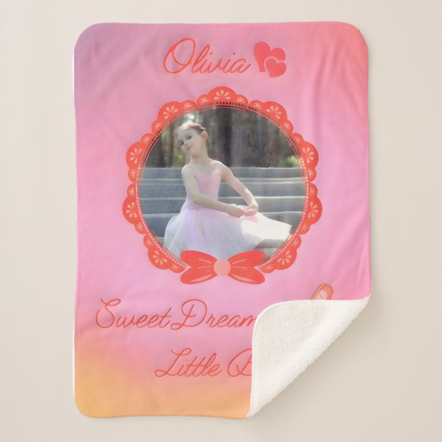 Couverture Sherpa "Sweet Dreams Little Ballerina" (Devant)