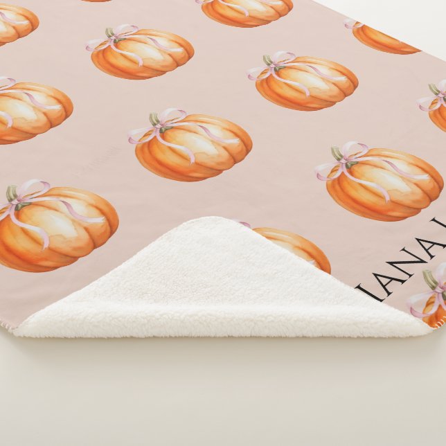 Couverture Sherpa Sweet Little Pumpkin Personalized Name (3/4)