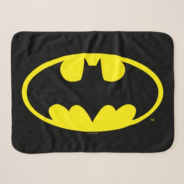 Couverture Sherpa Symbole Batman | Logo Oval de chauve-souris (Devant (Horizontal))
