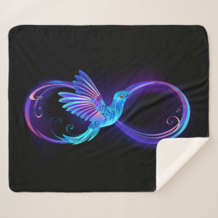 Couverture Sherpa Symbole de Neon Infinity par Glowing Hummingbird