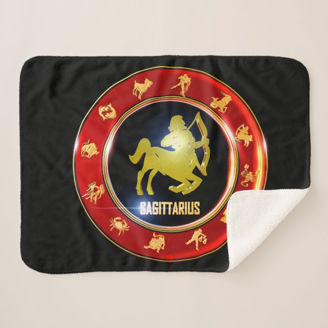 Couverture Sherpa SYMBOLE Sagittaire Zodiaque Astrologie (Devant (Horizontal))