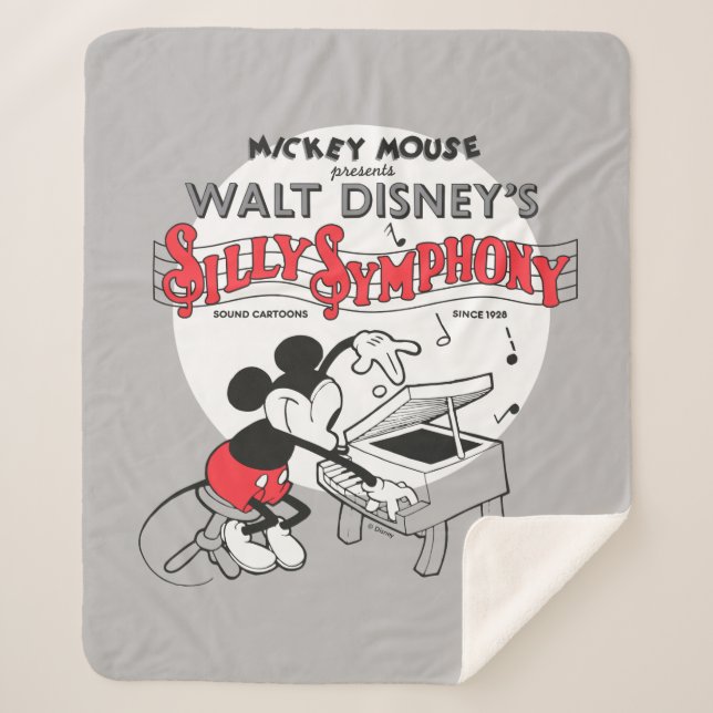 Couverture Sherpa Symphonie vintage Mickey Silly (Devant)