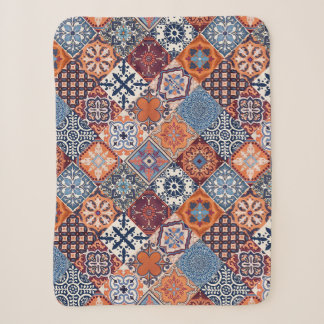 Couverture Sherpa Talavera Tles Orange Sky Navy Blue Burgundy Red
