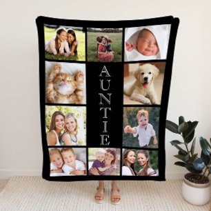Couverture Sherpa Tante 10 Photo Collage noir