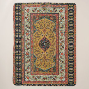 Couverture Sherpa Tapis Élegant Tapisserie Perse Antique Riche