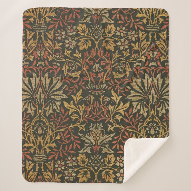 Couverture Sherpa Tapisserie du jardin de fleurs William Morris (Devant)