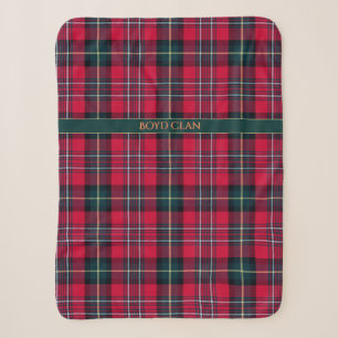 Couverture Sherpa Tartan rouge (personnalisable)