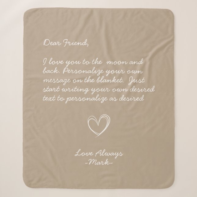 Couverture Sherpa Taupe Amis de message personnel manuscrits (Devant)
