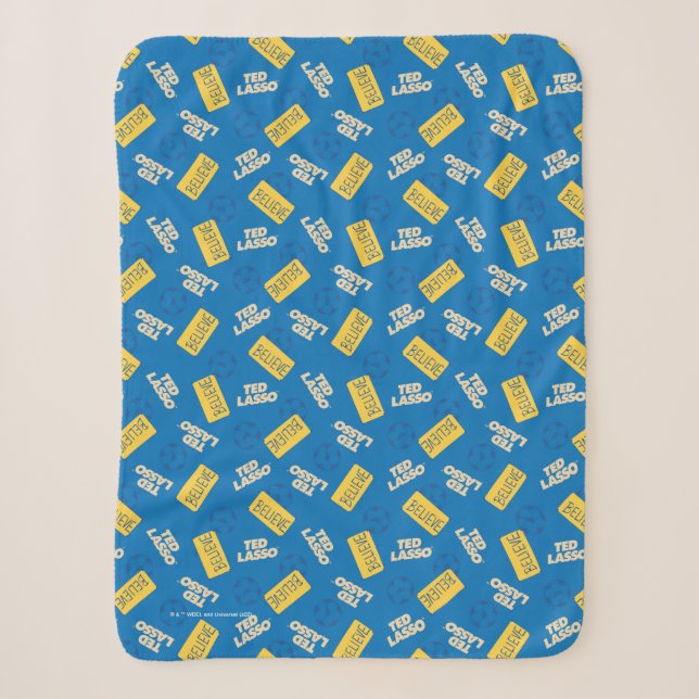 Couverture Sherpa Ted Lasso | Croyez le Motif de signe et de balle (Devant)