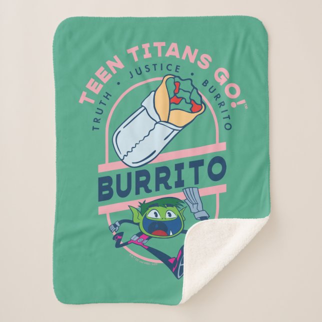 Couverture Sherpa Teen Titans Go ! Beast Boy "Truth Justice Burrito" (Devant)