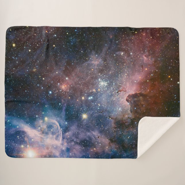 Couverture Sherpa Télescope Nebula Hubble Carina Rouge et Bleu (Devant (Horizontal))