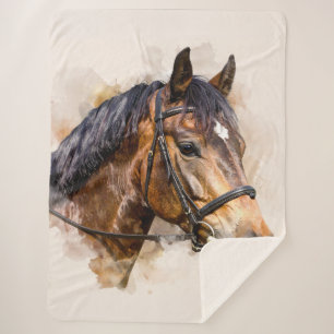 Couverture Sherpa Tête de Cheval