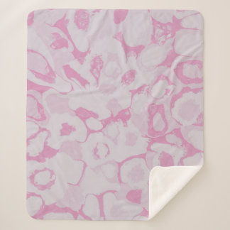 Couverture Sherpa textile floral rose et blanc