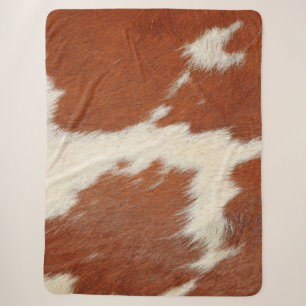 Couverture Sherpa texture Brown et blanche de la vache