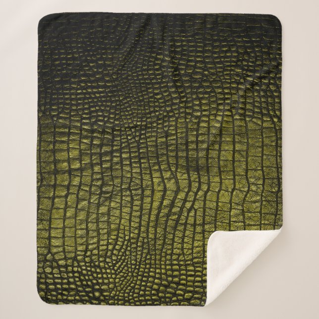 Couverture Sherpa Texture de crocodile foncé de luxe (Devant)
